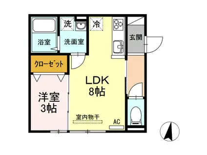D MAISON 津島(1LDK/2階)の間取り写真