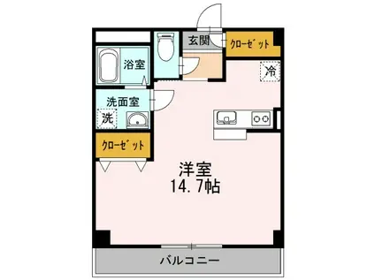 YSビル(ワンルーム/2階)の間取り写真