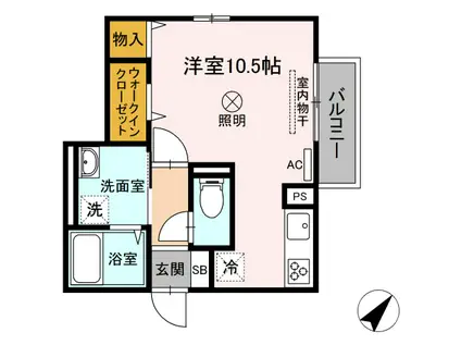 ユースレジデンス(ワンルーム/2階)の間取り写真