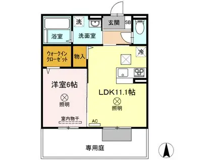 メゾン・ベル・フルール(1LDK/3階)の間取り写真