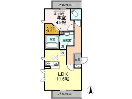 CORAL REEF M/CORAL REEF T M(1LDK/1階)の間取り写真