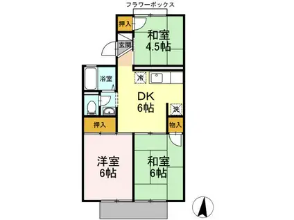 グリーンハイツ森安(3DK/1階)の間取り写真