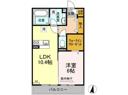 プリマヴェーラ(1LDK/2階)の間取り写真
