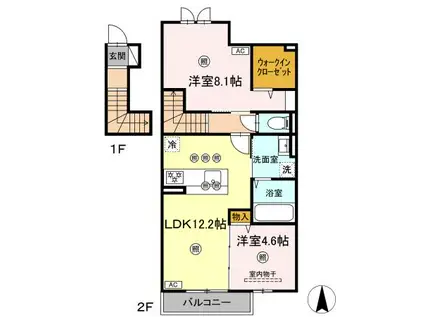 ナイス 二番館(2LDK/2階)の間取り写真