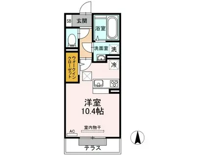 グレイス西崎(ワンルーム/1階)の間取り写真