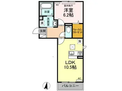  ブランドール マサ(1LDK/1階)の間取り写真