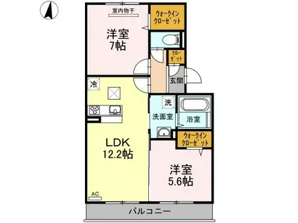 メゾンN(2LDK/1階)の間取り写真