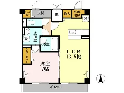 田町ガーデンハイツ(1LDK/3階)の間取り写真
