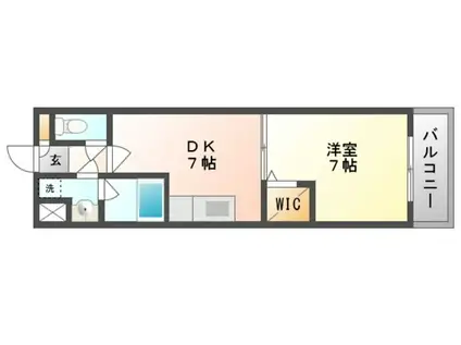 ピアマーレ医大南(1DK/4階)の間取り写真