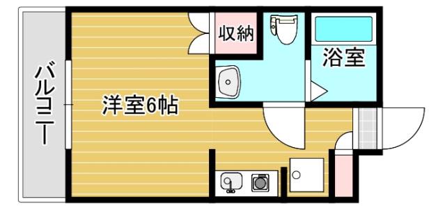 シャインブライト北方(1K/3階)の間取り写真