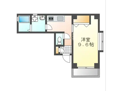 アルファ東古松(1K/2階)の間取り写真