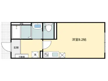 学南町マンション(1K/1階)の間取り写真