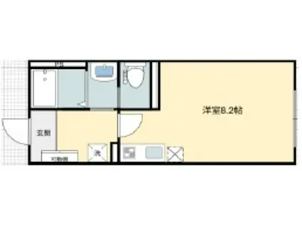 学南町マンション(ワンルーム/2階)の間取り写真