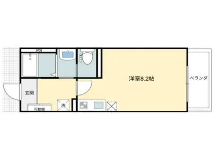 学南町マンション(1K/3階)の間取り写真