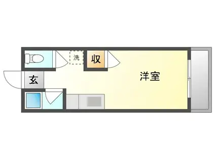 ソレイユK(ワンルーム/3階)の間取り写真