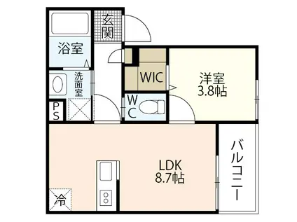 REGALE 船頭町(1LDK/2階)の間取り写真