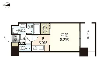 セントラルアヴェニュー下石井(ワンルーム/11階)の間取り写真