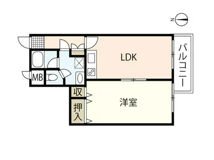 マーベル・エトワール(1LDK/2階)の間取り写真