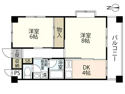 F GARDEN 厚生町 Ⅱ(2K/2階)の間取り写真