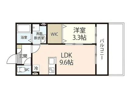 ノアールテラス清輝本町(1K/1階)の間取り写真