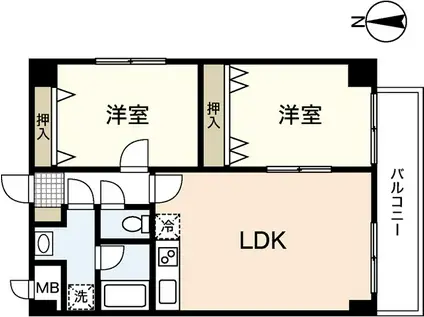 マーベル・エトワール(2LDK/2階)の間取り写真