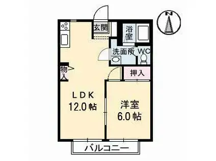 フレグランス・マリーⅣ(1LDK/2階)の間取り写真
