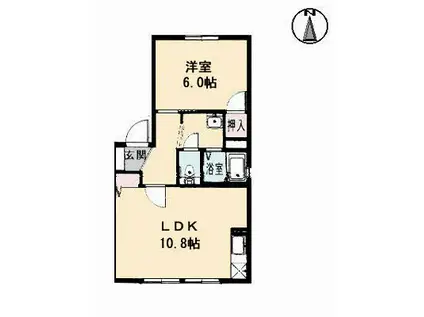 グレースタウンA(1LDK/1階)の間取り写真