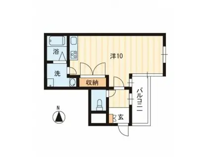 プティハイム本町(1K/4階)の間取り写真