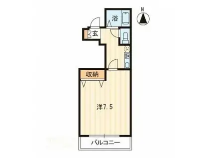 プティハイム本町(1K/4階)の間取り写真