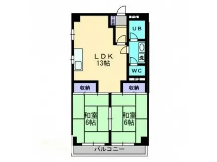 深可ヒュッテ(2LDK/2階)の間取り写真