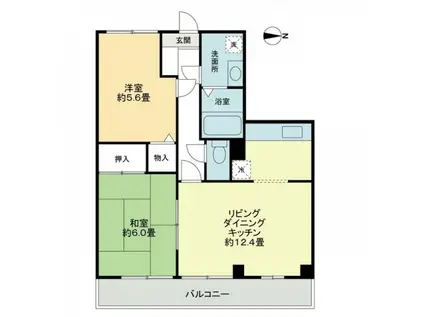 カンフォタブル(2LDK/1階)の間取り写真