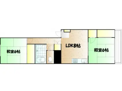 パークサイドレジデンス(2LDK/2階)の間取り写真