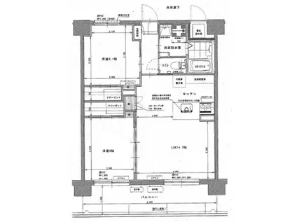 福富GRADEマンション(2LDK/7階)の間取り写真