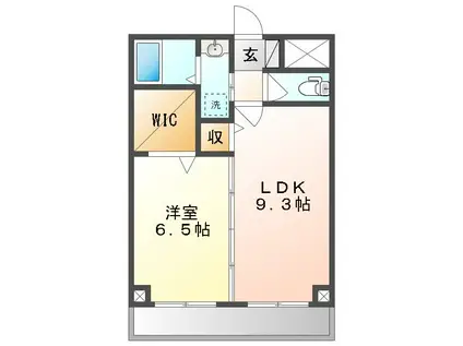 宇野線 備前西市駅 徒歩21分 3階建 築22年(1LDK/1階)の間取り写真
