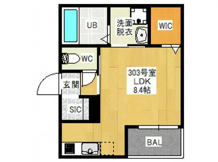 REGALEST TOMITA(ワンルーム/3階)の間取り写真