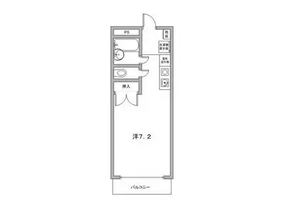 セイントヴィラ医大南(ワンルーム/3階)の間取り写真
