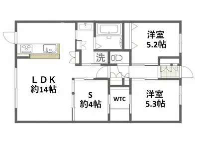 サーパス大元東公園(2SLDK/1階)の間取り写真