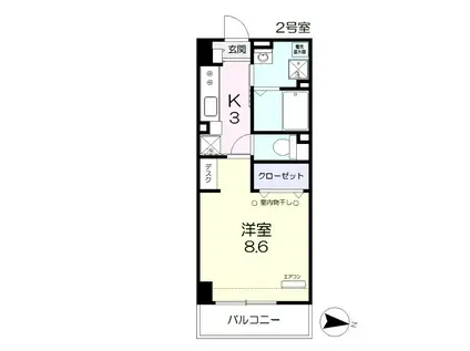 8LEAF大元(1K/6階)の間取り写真