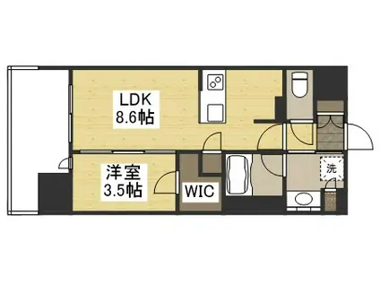 ルミナス磨屋町(2LDK/5階)の間取り写真