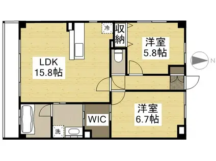 エムズサンシャイン(2LDK/6階)の間取り写真