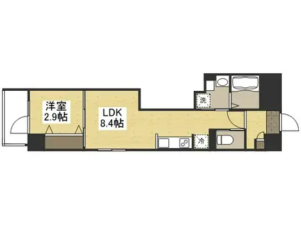月光 ハレノワ(1LDK/4階)の間取り写真