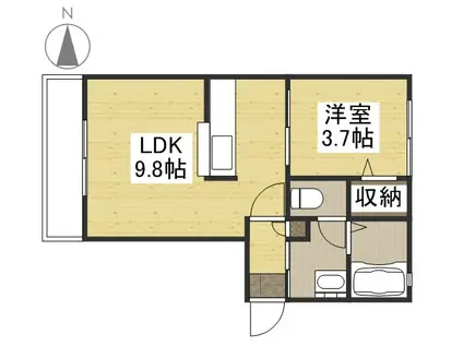 シャーメゾン・フレール(1LDK/1階)の間取り写真