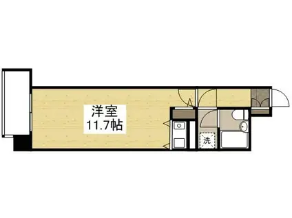 朝日プラザ岡山サウスフロント(ワンルーム/3階)の間取り写真