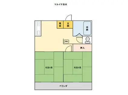 コーポモザン109(2DK/2階)の間取り写真