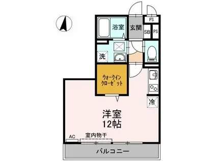 COMODO GIONE A棟(ワンルーム/3階)の間取り写真