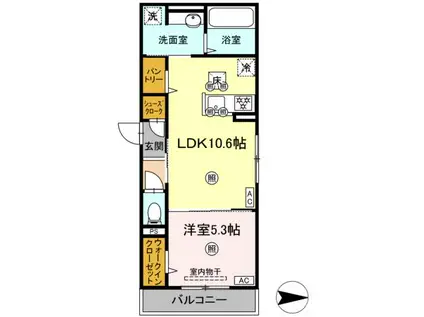 ラルゴ スターダスト(1LDK/2階)の間取り写真