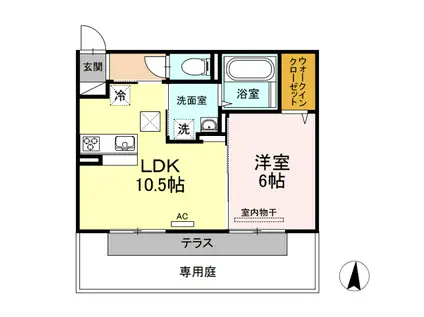 パームツリーA(1LDK/1階)の間取り写真