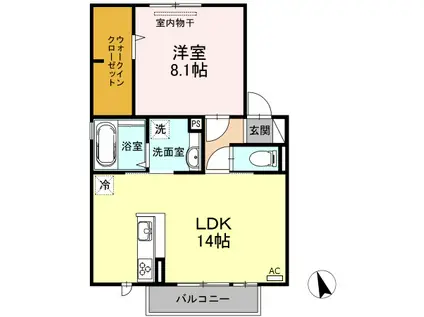 シャルマン(1LDK/2階)の間取り写真