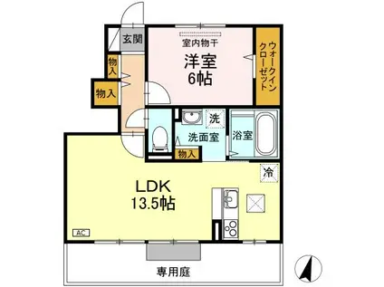 シャンポール(1LDK/1階)の間取り写真