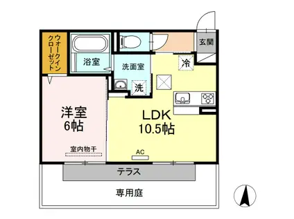 パームツリーB(1LDK/1階)の間取り写真